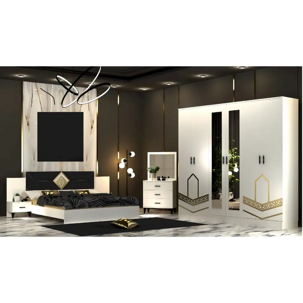 chambre-a-coucher-loft-complete-lit-avec-rangement-160x200-armoire-commode-avec-miroir-tables-de-nuit-turquie-famiadeco-casablanca-maroc