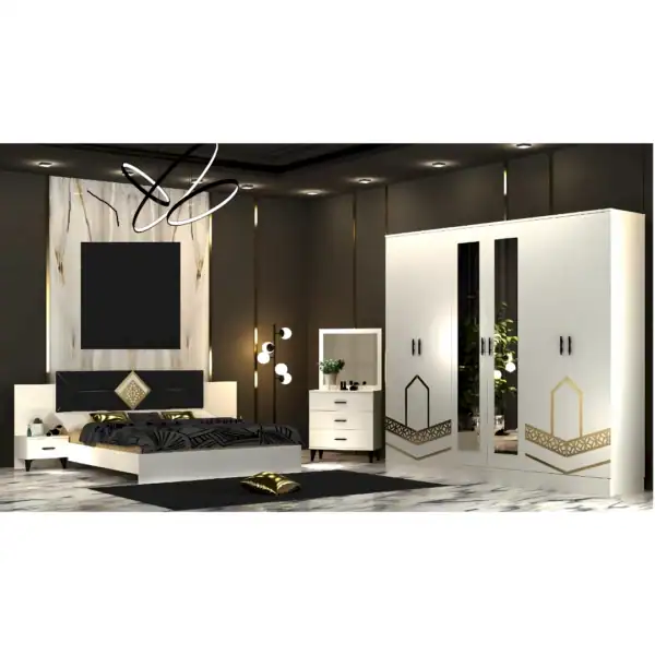 chambre-a-coucher-loft-complete-lit-avec-rangement-160x200-armoire-commode-avec-miroir-tables-de-nuit-turquie-famiadeco-casablanca-maroc