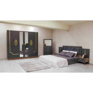 chambre-a-coucher-mira-noir-complete-lit-avec-rangement-160x200-armoire-commode-avec-miroir-tables-de-nuit-turquie-famiadeco-casablanca-maroc
