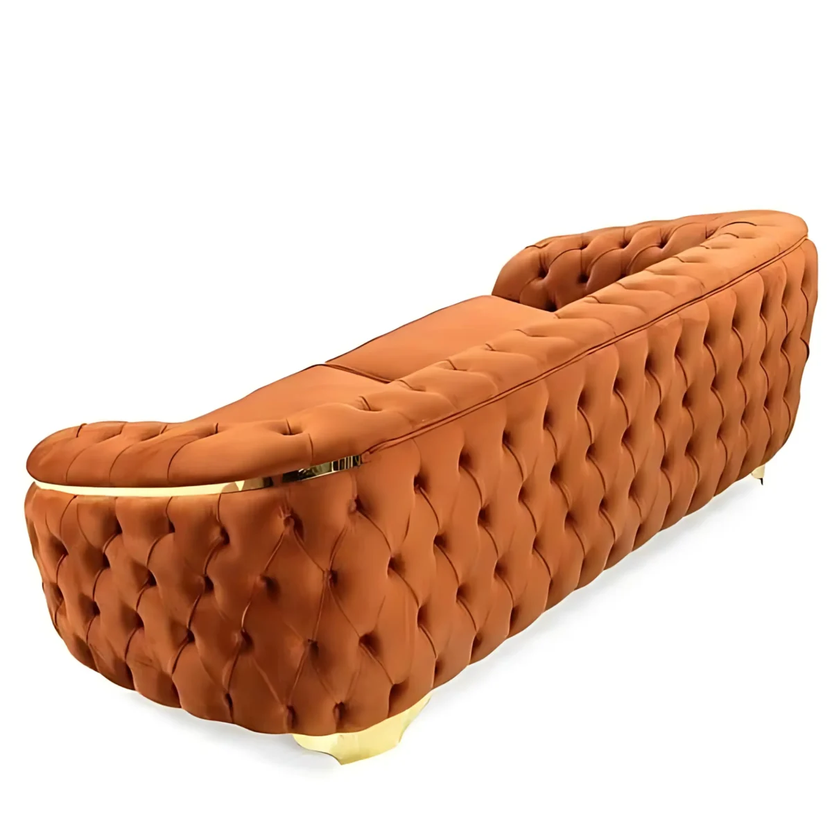 canape-3-places-velours-orange-capitonne-pieds-dores-vue-arriere-promotion-livraison-gratuite-famiadeco-casablanca-maroc
